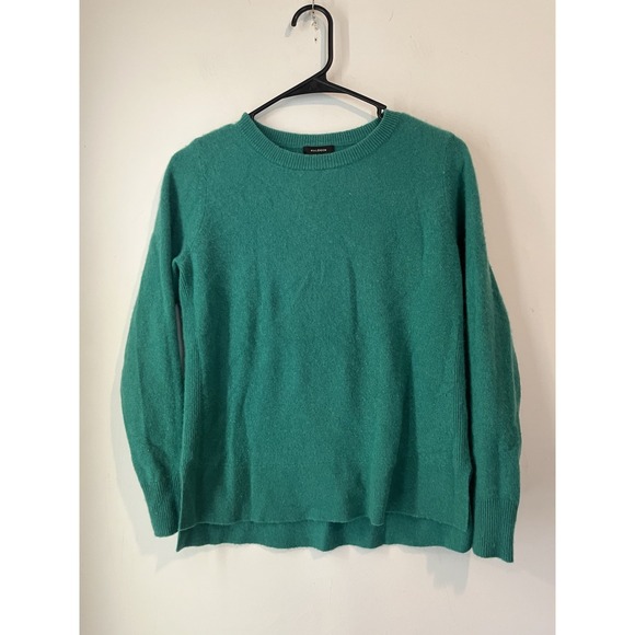 Halogen 100% Cashmere Sweater Womans Small Green Round Neck Lightweight Soft - Picture 1 of 3